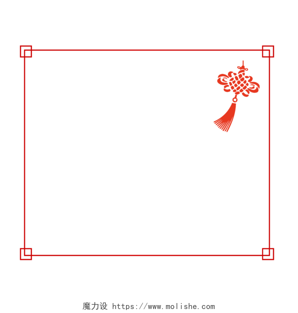 红色中国风新年边框文本边框设计素材